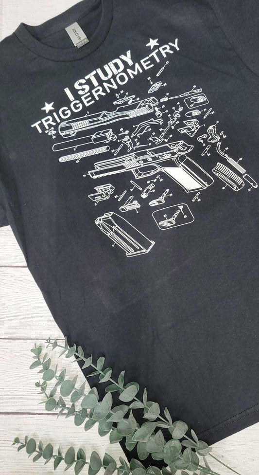 *Solid* I Study Triggernometry (White Print) (Custom Order T-Shirt)