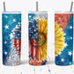 American Flag Sunflower Tumbler