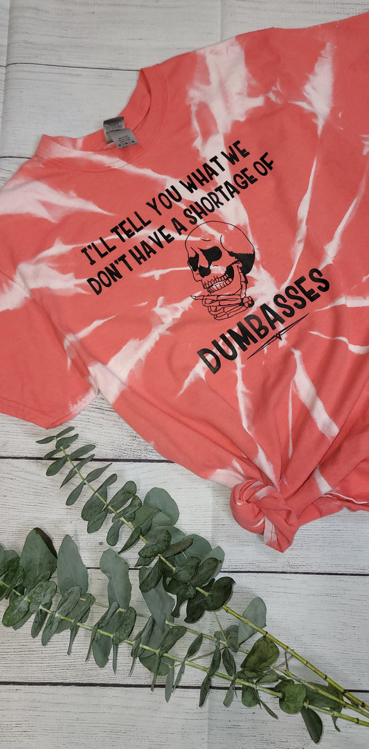 *BLEACHED* Don't have a Shortage of: Dumbasses (Medium) (Ready to Ship)